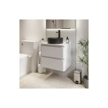 Regis - Bathroom Cloakroom Vanity Unit Wall Mounted Countertop Basin White Gloss 600mm