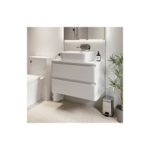 Regis - Bathroom Cloakroom Vanity Unit Wall Mounted Countertop Basin White Gloss 800mm