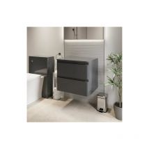 Bathroom Cloakroom Vanity Unit Wall Mounted Storage Cabinet Grey Gloss 600mm