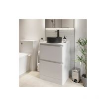 Regis - Bathroom Cloakroom Vanity Unit Wash Storage Cabinet Countertop Basin White 600mm
