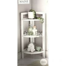 Bathroom Corner Shelf 3 Tier Shelving Rack Unit White Display Stand Home Storage