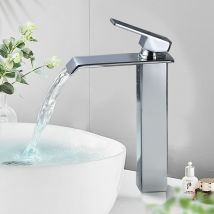 Mumu - Bathroom Faucet, Waterfall Faucet, Tall Vanity Faucet, Brass Vanity Faucet, Single Lever Bathroom Mixer, Chrome