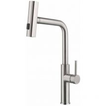 Bathroom Faucet with Pull-Out Spray and 3 Water Flow Modes, for Bathroom Sink or Basin, Adjustable Hot and Cold Basin Mixer Tap