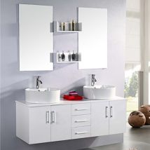 Simba - White Bathroom Cabinet 150 cm with Washbasin Included - White Lion