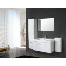 Simba - White bathroom cabinet 100 cm sink and columns included - White London