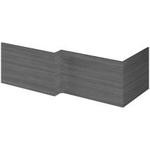 Vasari - Hudson Reed Fusion Anthracite Woodgrain 1700mm Square Shower Front Bath Panel - OFF573