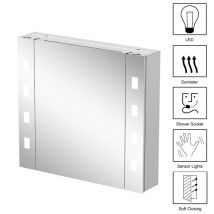 Artis - Bathroom led Mirror Cabinet Demister Shaver Socket Aluminium IP44 600 x 650mm