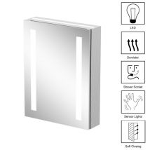 Artis - Bathroom Mirror Cabinet led Lights Wall Mounted Mains Demister IP44 500 x 650mm