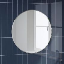 Round Bevelled Edge Bathroom Mirror 600x600mm Wall Mounted Glass Modern Large