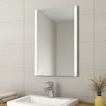 Bathroom Mirror,Illuminated led Bathroom Mirror, led Mirrors Light with Touch Control Switch,50x70x3cm