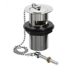 Keyplumb - Bathroom Plug Hole and Chain Basin Sink Metal Slotted Waste Chrome