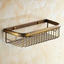 Bathroom Shower Shelf Basket 30cm Brass Shower Organizer Antique Brass Wall Mounted