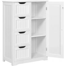 Bathroom Storage Cabinet Wooden Side 4 Drawer Cupboard Free Standing Unit