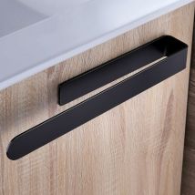 Simplicity - Bathroom Towel Holder Black Stainless Steel Adhesive Towel Rack, 37cm