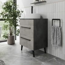 Vitusso - Bathroom Vanity Unit Basin Sink Cabinet Storage Drawer 550mm Soft Close Grey