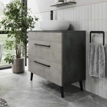 Vitusso - Bathroom Vanity Unit Basin Sink Cabinet Storage Drawer Soft Close Grey 800mm