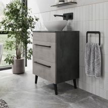 Vitusso - Bathroom Vanity Unit Basin Sink Cabinet Storage Soft Close Drawer Grey 550mm