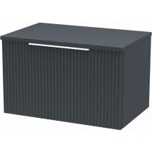 Bathroom Vanity Unit Wall Mounted Storage Cabinet Anthracite 600mm Drawer Modern