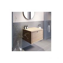 Vitusso - Bathroom Oak Wall Hung Vanity Unit Cabinet Storage Unit 600mm