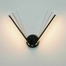 Dhklfa - Bathroom Wall Light with Switch, 2 Bulbs, 12W, led for 73cm Bathroom Mirror, Dual led Lights, 300° Adjustable Arm (Black 3000K)