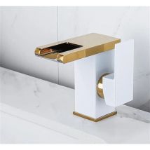 Sjqka - Bathroom Waterfall Faucet, led Waterfall Faucet, Countertop Basin Faucet, Solid Brass Hydro Basin Faucet