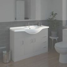 Essence - Bathroom wc Basin 1200mm Compact Sink Single Tap Hole White basin only - White