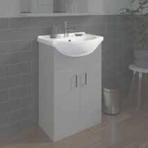 Bathroom wc Basin 550mm Compact Sink Single Tap Hole White basin only - White