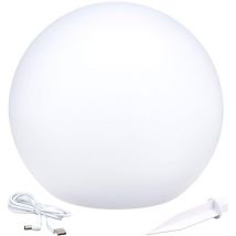 Lumisky - Boule lumineuse solaire solsty Blanc Polyéthylène ∅30cm