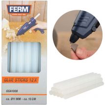 Bâton de colle chaude 11mm recharge pistolet incolore 15cm FERM 12 pcs
