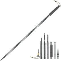 Bâtons de Randonnée Pôle de trekking extérieur 7-en-1 Canne télescopique en alliage d'aluminium Antichoc Antidérapant avec couteau tactique,