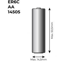 Cellulare di litio er6c - aa 3.6v (mod. 14505) 2600ma ø14.5x50.5mm