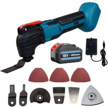 Teetok - Batteria oscillante Multi Tool, 18V Brushless Multi-funzione Strumenti 6 diverse velocità, 22 set di accessori (1X 5.5Ah batterie e