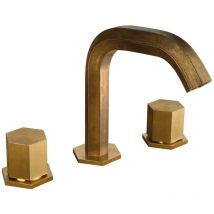 Mamoli - Batteria per lavabo a 3 fori in ottone naturale modello esagonale Hexagonal 456500000057 Ottone naturale