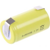 D5000B Batteria ricaricabile speciale Torcia (d) linguette a saldare a u, Flat Top NiCd 1.2 v 5000 mAh - Mexcel