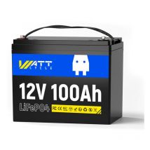Wattcycle - Batterie Lithium LiFePO4 12V 100Ah, 100A bms, 1280Wh, 5000-15000 Cycles, Coupure Basse Température, Idéale pour Système Solaire,
