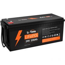 Batterie Lithium LiFePO4 24V 100Ah ,batterie solaire et éolienne stockage avec panneau solaire, Parfaite pour Camping-Car, Bateau, Moteur de Traîne