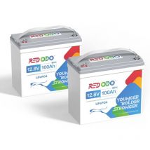 Batterie au Lithium LiFePO4 12V 100Ah mini, Pour les boîtiers de taille Groupe 24, 100A bms, 4000-15000 cycles, idéal pour systèmes solaires,