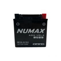 Batterie moto Numax NB10L-A2 sla 12V 11Ah 120A Dimensions: 136x75x141mm et plus à Droite
