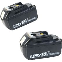 Batterie per elettroutensili,2pcs BL1860 Batteria di ricambio, Compatibile con la macchina Makita 18v, 5.5Ah Li-ion Batteria BL1840B BL1850B BL1860B