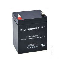 Multipower - Batterie plomb agm MP2.9-12 12V 2.9Ah F4.8