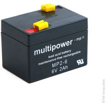 Batterie plomb agm MP2-6 6V 2Ah F4.8 - Multipower