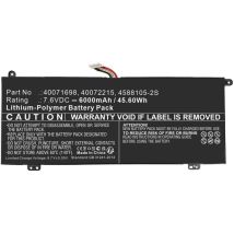 Batterie Pour Ordinateur Portable Toshiba Coreparts, Li-ion 46 Wh 7,6 V 6000 Mah, Noire, Mbxto-ba0066