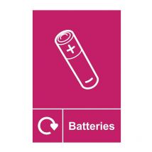 Sitesafe - Batteries Recycling Sign Self Adhesive Vinyl (200 x 300mm)