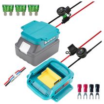 Sjqka - Battery Adapter Compatible with Makita Power Wheels 18V BL1850 BL1840 BL1830 Adapters, Battery Power Converter with Fuse, Switch and 14 Gauge