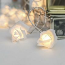 Festive Lights - 3.9m Battery Power Rose led Fairy Lights Warm White Indoor Home Bedroom Décor