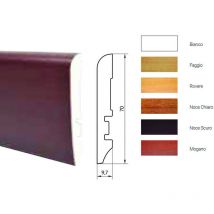 Battiscopa liscio in legno di abete giuntato - mm.10x70x2250, bianco