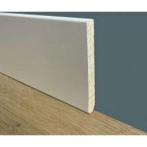 Battiscopa - zoccolini in Legno Massello alto squadrato - 120x13mm Laccato Bianco
