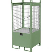 Bauer Fass-stapelpalette Fsp-1 D, Drahtgitterwände, Resedagrün