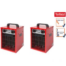 Toolland - Bauheizer 2er Set Heizstrahler 2kw Ventilator & Thermostat Ipx4