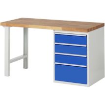 Werkbank Modell 7510 Mit 4 Schubladen Bxtxh 1500x900x840mm - Rau